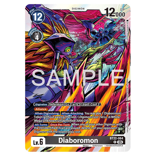 Diaboromon BT22-064 card from the Digimon set Cyber Eden
