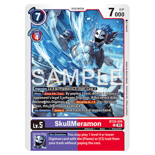SkullMeramon BT22-074 card from the Digimon set Cyber Eden