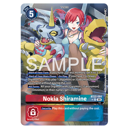 Nokia Shiramine BT22-084a card from the Digimon set Cyber Eden