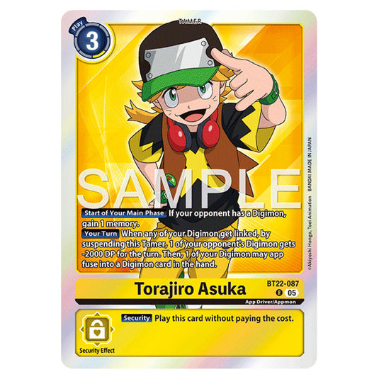 Torajiro Asuka BT22-087 card from the Digimon set Cyber Eden