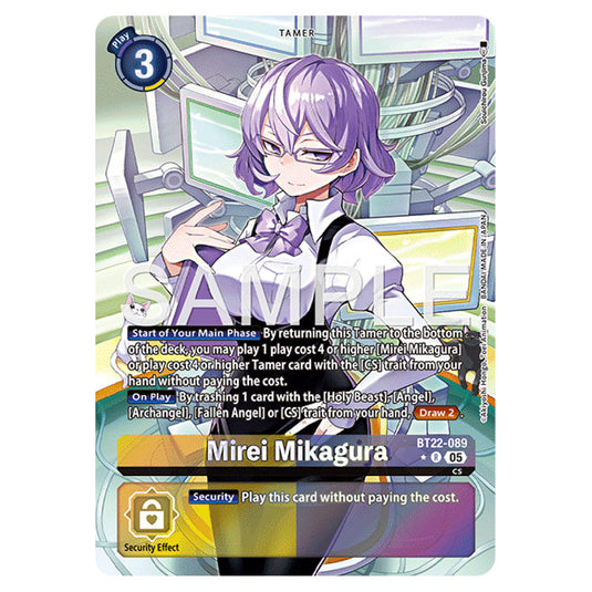 Mirei Mikagura BT22-089a card from the Digimon set Cyber Eden