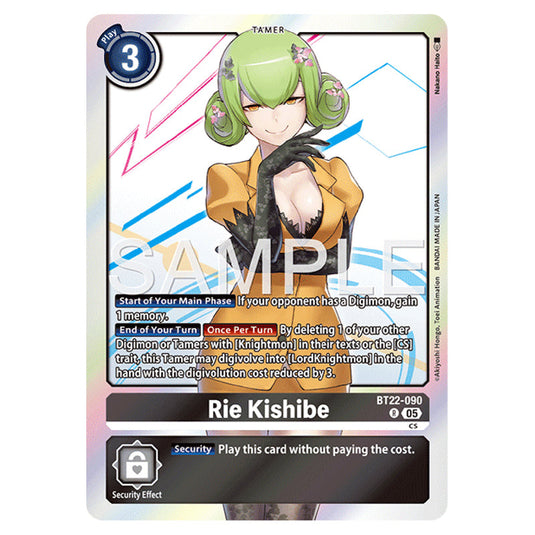 Rie Kishibe BT22-090 card from the Digimon set Cyber Eden