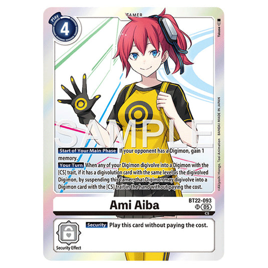 Ami Aiba BT22-093 card from the Digimon set Cyber Eden