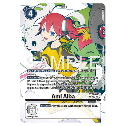Ami Aiba BT22-093b card from the Digimon set Cyber Eden