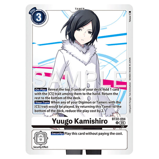 Yuugo Kamishiro BT22-094 card from the Digimon set Cyber Eden