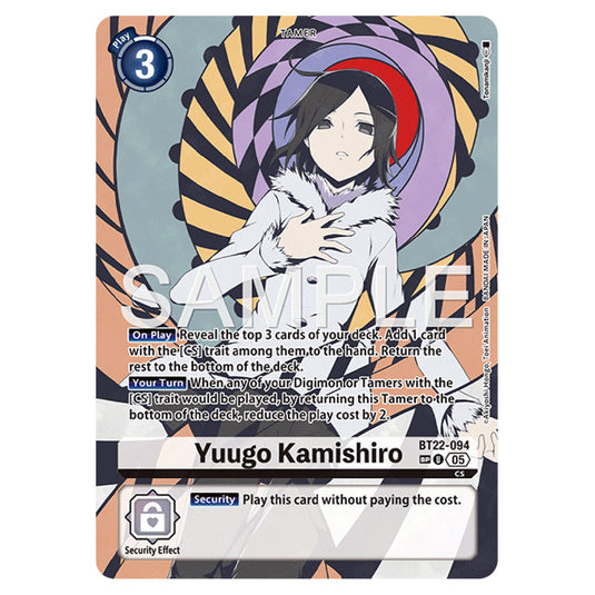 Yuugo Kamishiro BT22-094b card from the Digimon set Cyber Eden