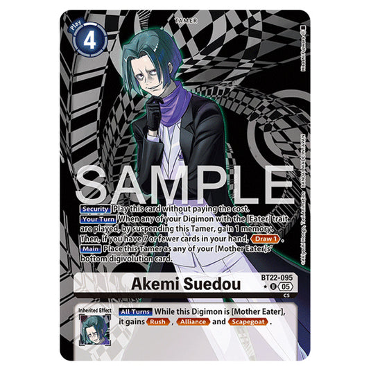 Akemi Suedou BT22-095a card from the Digimon set Cyber Eden