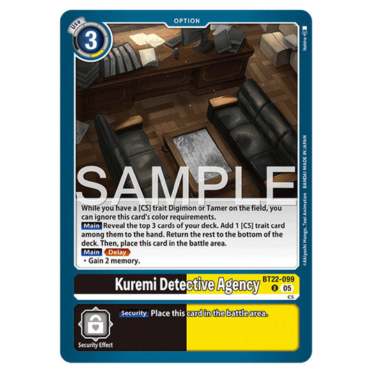 Kuremi Detective Agency BT22-099 card from the Digimon set Cyber Eden