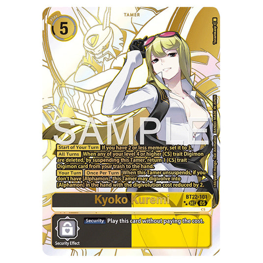 Kyoko Kuremi BT22-101b card from the Digimon set Cyber Eden