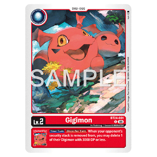 Gigimon BT24-001 card from the Digimon set BT-24: Time Stranger