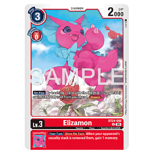 Elizamon BT24-008 card from the Digimon set BT-24: Time Stranger