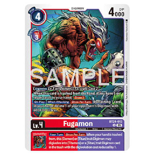 Fugamon BT24-013 card from the Digimon set BT-24: Time Stranger
