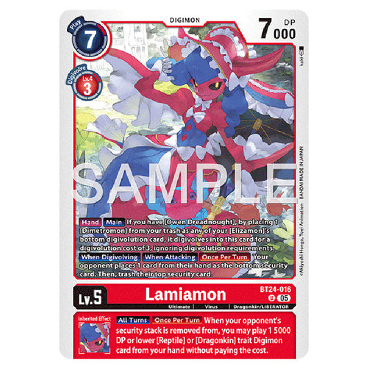 Lamiamon BT24-016 card from the Digimon set BT-24: Time Stranger