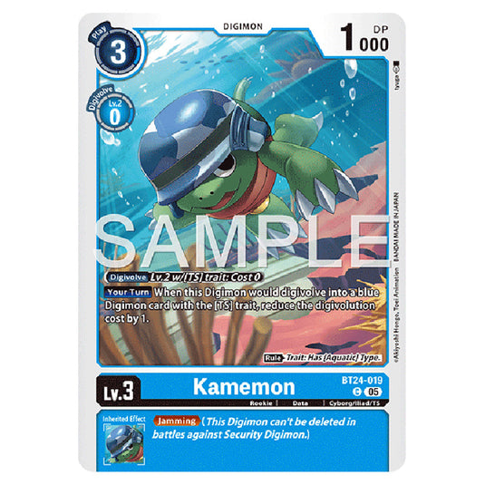 Kamemon BT24-019 card from the Digimon set BT-24: Time Stranger