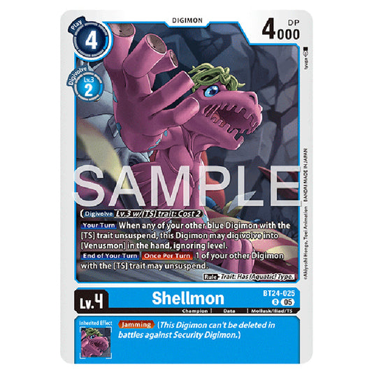 Shellmon BT24-025 card from the Digimon set BT-24: Time Stranger