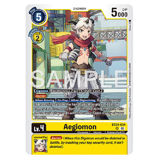 Aegiomon BT24-034 card from the Digimon set BT-24: Time Stranger