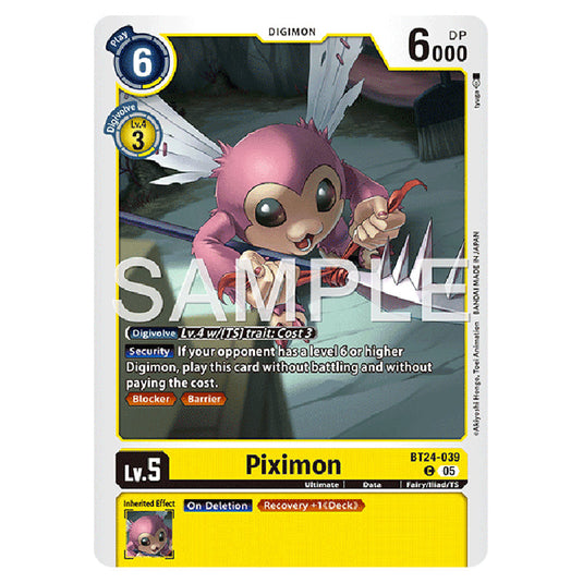 Piximon BT24-039 card from the Digimon set BT-24: Time Stranger