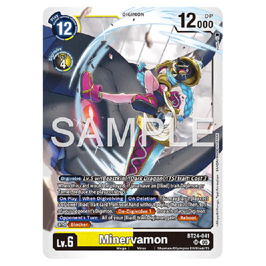 Minervamon BT24-041 card from the Digimon set BT-24: Time Stranger