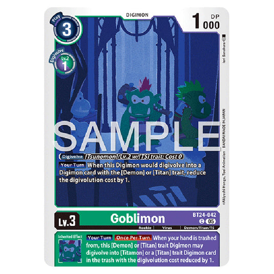 Goblimon BT24-042 card from the Digimon set BT-24: Time Stranger