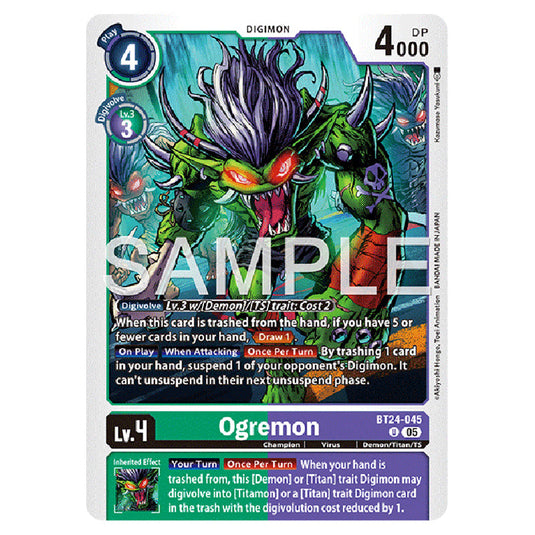 Ogremon BT24-045 card from the Digimon set BT-24: Time Stranger
