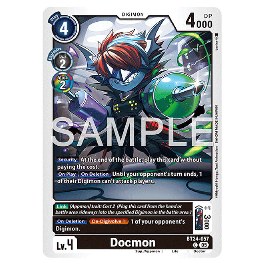 Docmon BT24-057 card from the Digimon set BT-24: Time Stranger