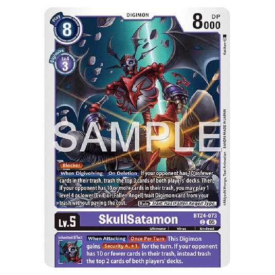SkullSatamon BT24-073 card from the Digimon set BT-24: Time Stranger