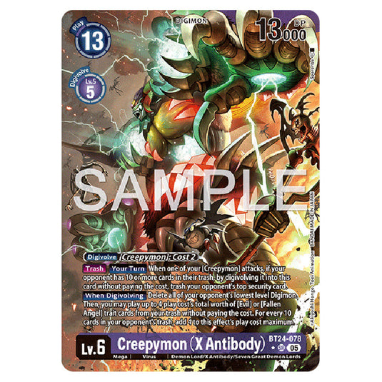 Creepymon (X Antibody) BT24-078a card from the Digimon set BT-24: Time Stranger