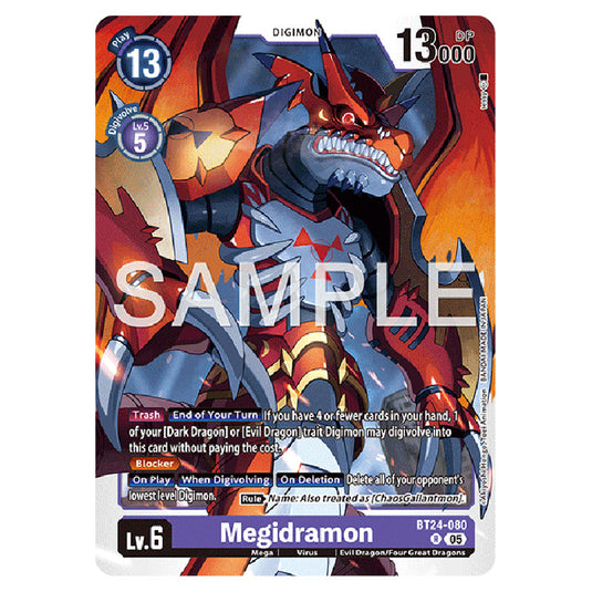 Megidramon BT24-080 card from the Digimon set BT-24: Time Stranger
