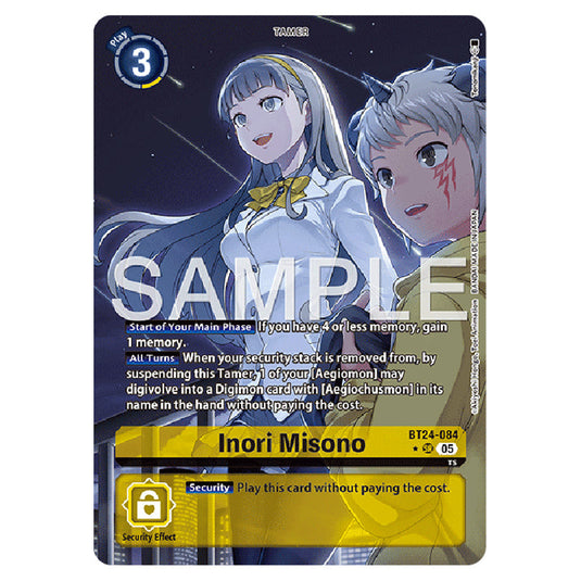 Inori Misono BT24-084a card from the Digimon set BT-24: Time Stranger