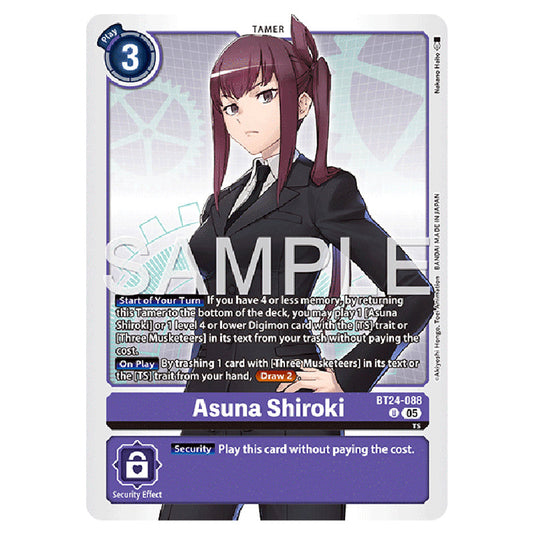 Asuna Shiroki BT24-088 card from the Digimon set BT-24: Time Stranger