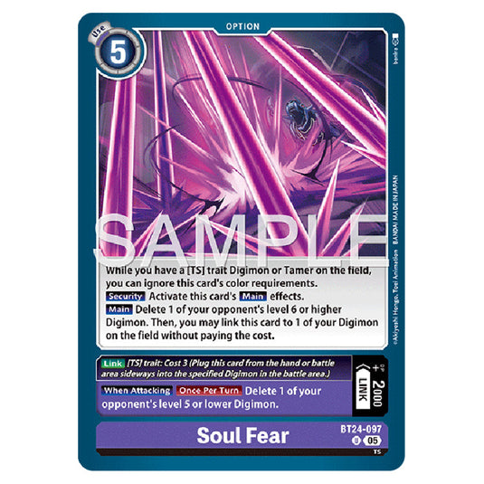 Soul Fear BT24-097 card from the Digimon set BT-24: Time Stranger