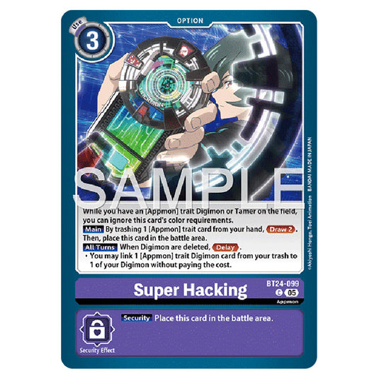 Super Hacking BT24-099 card from the Digimon set BT-24: Time Stranger