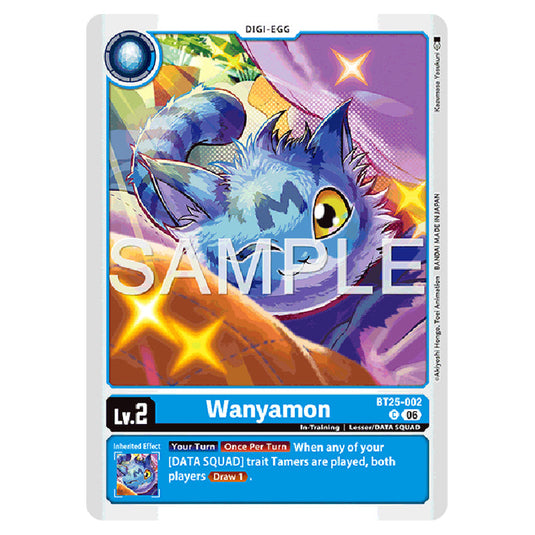 Wanyamon BT25-002 card from the Digimon set BT-25: Dual Revolution