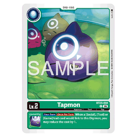 Tapmon BT25-004 card from the Digimon set BT-25: Dual Revolution
