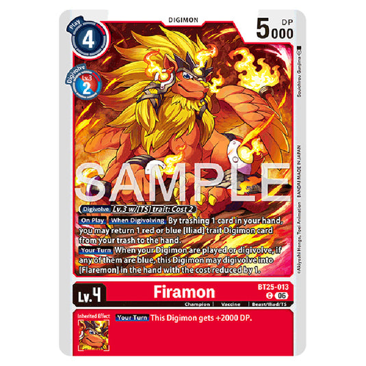 Firamon BT25-013 card from the Digimon set BT-25: Dual Revolution