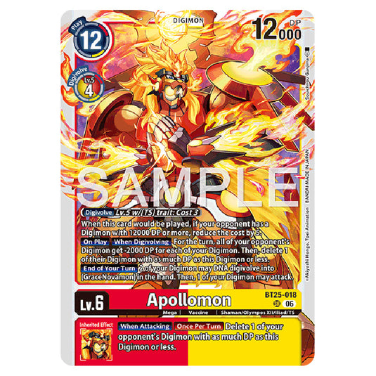 Apollomon BT25-018 card from the Digimon set BT-25: Dual Revolution