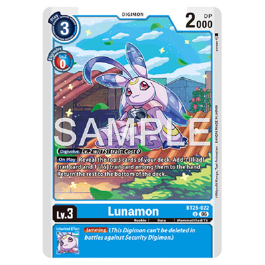 Lunamon BT25-022 card from the Digimon set BT-25: Dual Revolution