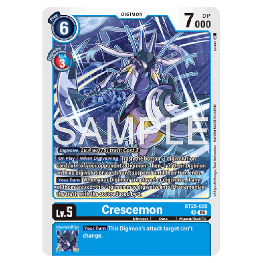 Crescemon BT25-026 card from the Digimon set BT-25: Dual Revolution