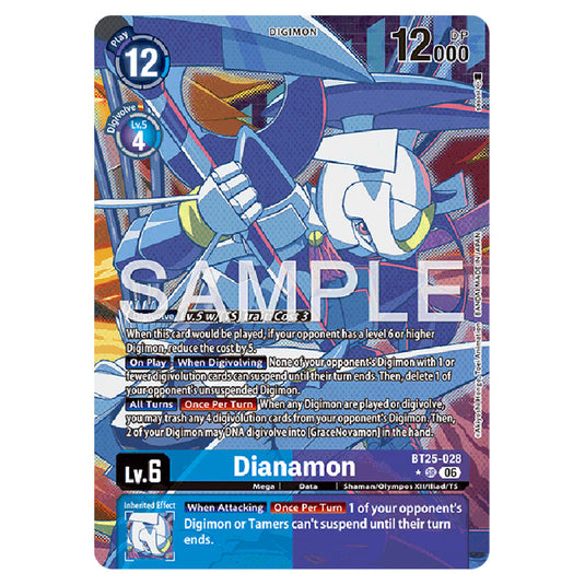 Dianamon BT25-028a card from the Digimon set BT-25: Dual Revolution