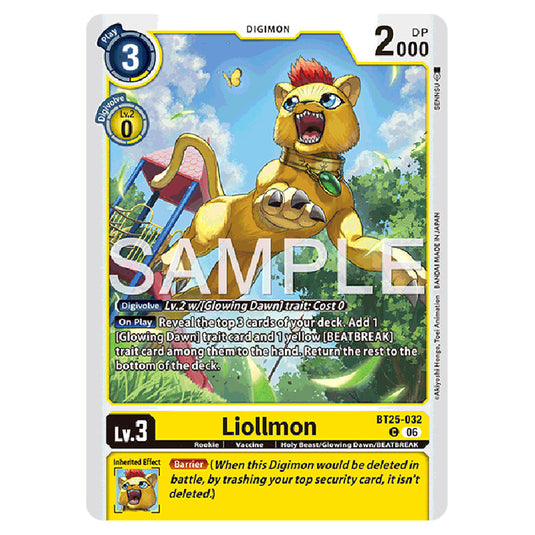Liollmon BT25-032 card from the Digimon set BT-25: Dual Revolution