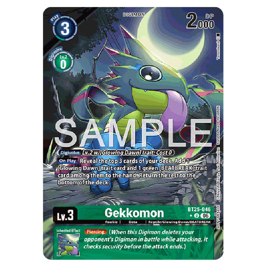 Gekkomon BT25-046a card from the Digimon set BT-25: Dual Revolution