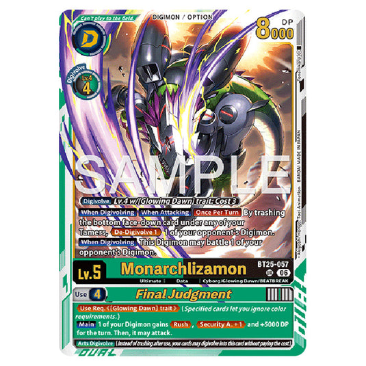 Monarchlizamon BT25-057 card from the Digimon set BT-25: Dual Revolution