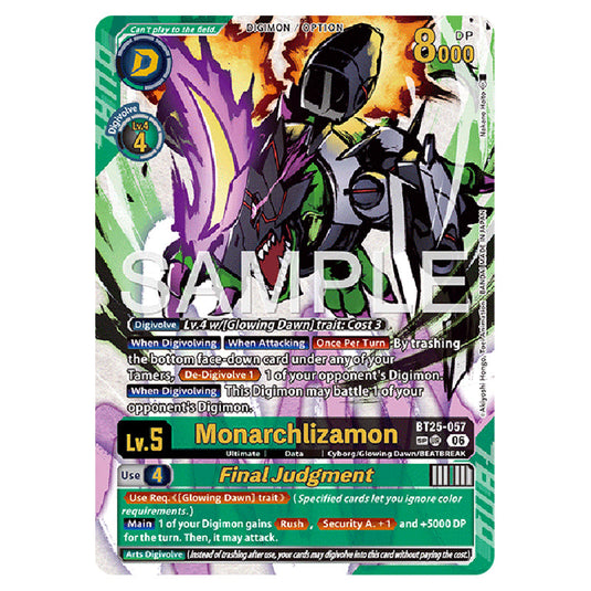 Monarchlizamon BT25-057b card from the Digimon set BT-25: Dual Revolution