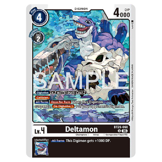 Deltamon BT25-068 card from the Digimon set BT-25: Dual Revolution