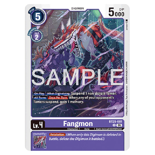 Fangmon BT25-081 card from the Digimon set BT-25: Dual Revolution