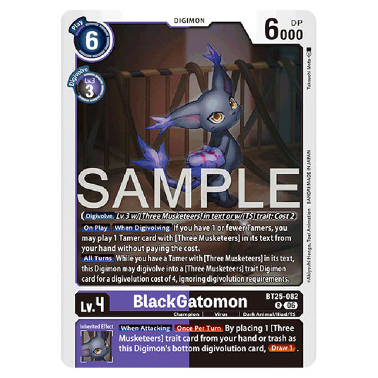 BlackGatomon BT25-082 card from the Digimon set BT-25: Dual Revolution