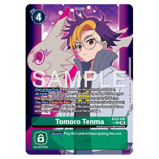 Tomoro Tenma BT25-090a card from the Digimon set BT-25: Dual Revolution