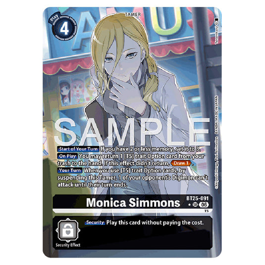 Monica Simmons BT25-091a card from the Digimon set BT-25: Dual Revolution