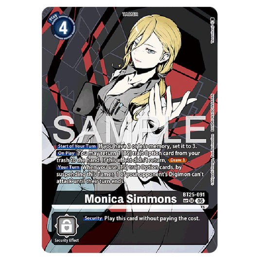 Monica Simmons BT25-091b card from the Digimon set BT-25: Dual Revolution
