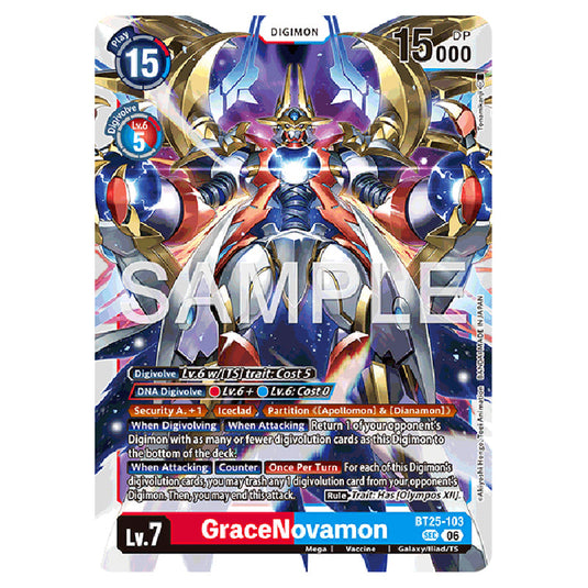 GraceNovamon BT25-103 card from the Digimon set BT-25: Dual Revolution